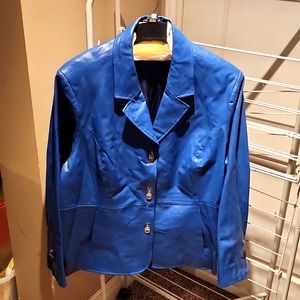 Guillaume 3XL Blue Leather Jacket